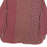 TRU Womens Red Cotton Blend Printed Shirt Long Sleeve Collared UK 10