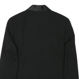 Mens Black Satin Trim Blazer Jacket XS Polyester Blend Formal Button Closure