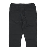 GEMO Mens Black Cotton Blend Regular Jogger Trousers W32 L26 Drawstring Waist