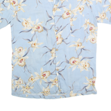 PARADISE ISLAND Mens Blue Floral Rayon Shirt S Lightweight Tropical Vacation