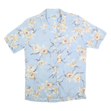 PARADISE ISLAND Mens Blue Floral Rayon Shirt S Lightweight Tropical Vacation
