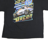 Mens Black Brady II Bacon Graphic T-Shirt 2XL Short Sleeve Crew Neck Racing