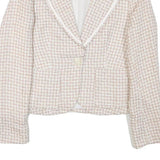 Womens Beige Tweed Button Jacket XS Acrylic Blend Classic Tailored