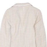 Womens Beige Tweed Button Jacket XS Acrylic Blend Classic Tailored