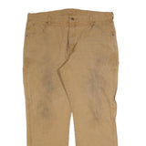 DICKIES Mens Regular Fit Beige Cotton Blend Jeans W40 L32 Workwear Straight Zip