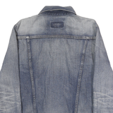 LEVI'S Mens Blue Denim Button Jacket L Cotton Plain Classic Fit Stylish