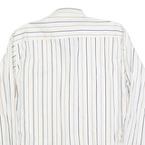 TOMMY HILFIGER Mens White & Beige Striped Shirt XL Classic Button-Down Collar