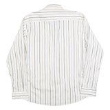 TOMMY HILFIGER Mens White & Beige Striped Shirt XL Classic Button-Down Collar