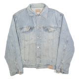 GUESS Mens Blue Cotton Denim Jacket L Button Closure Classic Fit Casual Wear