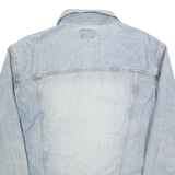 GUESS Mens Blue Cotton Denim Jacket L Button Closure Classic Fit Casual Wear
