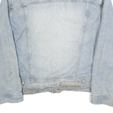 GUESS Mens Blue Cotton Denim Jacket L Button Closure Classic Fit Casual Wear