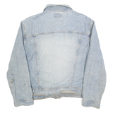GUESS Mens Blue Cotton Denim Jacket L Button Closure Classic Fit Casual Wear