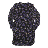 GANNI Womens Black Purple Floral Day Viscose Dress Long Sleeve Midi L