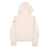 ONLY Womens Cream Hooded Cotton Blend Jacket S Zip Casual Lightweight