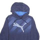 PUMA Mens Blue Pullover Hoodie S Cotton Sportswear Casual Gym