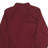 WRANGLER Mens Maroon Plain Cotton Shirt M Casual Button Pocket