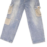 JDX Mens Regular Fit Denim Blue Cargo Style Jeans W32 L29 Cotton Blend Zip
