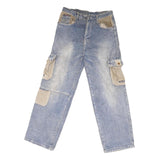 JDX Mens Regular Fit Denim Blue Cargo Style Jeans W32 L29 Cotton Blend Zip