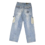 JDX Mens Regular Fit Denim Blue Cargo Style Jeans W32 L29 Cotton Blend Zip