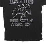 LED ZEPPELIN Mens Black United States Of America 1977 Graphic T-Shirt M Short