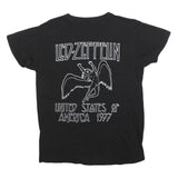 LED ZEPPELIN Mens Black United States Of America 1977 Graphic T-Shirt M Short