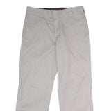 DICKIES Mens Polyester Blend Grey Classic Straight Trousers W33 L30 Workwear Zip