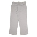 DICKIES Mens Polyester Blend Grey Classic Straight Trousers W33 L30 Workwear Zip