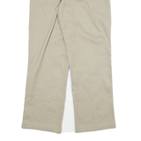 DICKIES Mens Cotton Blend Beige Regular Straight Trousers W32 L29 Zip Closure