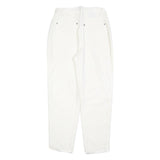CERRUTI Womens Cotton Blend White Regular Fit Straight Leg Trousers W26 L27