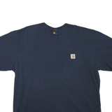 CARHARTT Mens Blue & Beige Pocket T-Shirt XL Short Sleeve Crew Neck Workwear