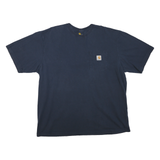 CARHARTT Mens Blue & Beige Pocket T-Shirt XL Short Sleeve Crew Neck Workwear