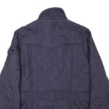 BARBOUR INTERNATIONAL Womens Navy Blue Quilted Belted Jacket UK 10 Polyester