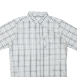 COLUMBIA Mens White & Grey Checked Short Sleeve Shirt M Casual Cotton Blend