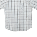 COLUMBIA Mens White & Grey Checked Short Sleeve Shirt M Casual Cotton Blend