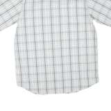 COLUMBIA Mens White & Grey Checked Short Sleeve Shirt M Casual Cotton Blend
