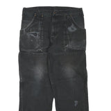 DICKIES Mens Black Regular Fit Straight Denim Jeans W34 L29 Workwear Zip Closure