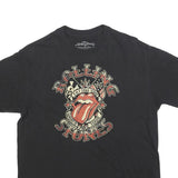 THE ROLLING STONES Mens Black Graphic T-Shirt L Short Sleeve Crew Neck Iconic