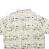 WOOLRICH Mens Cream & Brown Patterned Cotton Blend Shirt XL Casual Summer