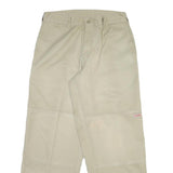 DICKIES Mens Cotton Blend Beige Regular Fit Straight Leg Trousers W32 L28