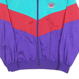 DUCKSTER Womens Blue & Red Purple Colourblock Nylon Zip Jacket L Lightweight