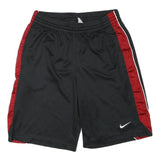 NIKE Mens Black & Red Sports Casual Polyester Blend S W28 Athletic Shorts