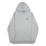 PUMA Mens Grey Hoodie L Cotton Blend Pullover Casual Sweatshirt