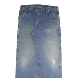 CARHARTT Mens Regular Fit Blue Denim Jeans W38 L36 Workwear Zip Closure Heavy