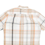 TOMMY HILFIGER Mens White & Orange Check Shirt L Casual Summer Cotton
