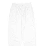 ESPRIT Womens Cotton White Classic Straight Trousers W26 L34 Casual Zip