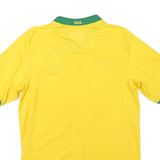 NIKE Mens Yellow & Green Brasil Football Style S Short Sleeve V-Neck Polyester