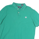CHAPS Mens Green Polo Shirt Short Sleeve Plain L Classic Cotton