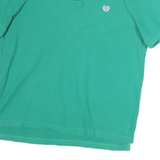 CHAPS Mens Green Polo Shirt Short Sleeve Plain L Classic Cotton
