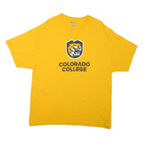 CHAMPION Mens Yellow Colorado College Graphic T-Shirt XL Short Sleeve Crew Neck