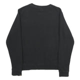 ELLESSE Womens Black Cotton Blend Crew Neck UK 10 Sweatshirt Logo Print